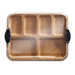 Planche à découper en bambou avec couvercle 12x8 pouces, plateau de service multifonctionnel pour fromage, pain, fruits et en-cas - Product Image 4