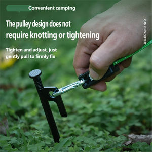 <span class=keywords><strong>Corde</strong></span> de tente de plein air avec poulie pour sécuriser les piquets de sol, boucle intégrée réglable, <span class=keywords><strong>corde</strong></span> réfléchissante et résistante au vent - Product Image 4