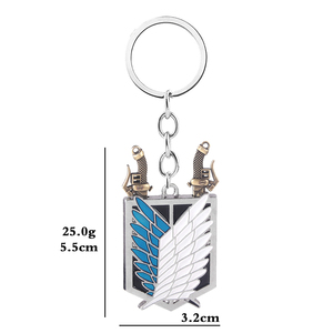 Hot Anime Attack On Titan llavero <span class=keywords><strong>Shingeki</strong></span> <span class=keywords><strong>No</strong></span> <span class=keywords><strong>Kyojin</strong></span> Wings of Liberty espada arma colgante llavero para Fans Cosplay joyería - Product Image 6
