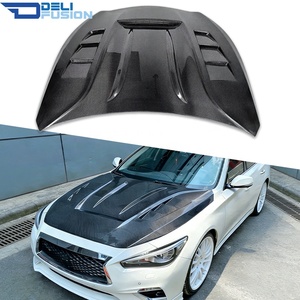 Capot en carbone Q50 pour Infiniti Q50 V37 2014-2025, type DLF, en fibre de carbone, pare-chocs avant ventilé, capot moteur - Product Image 1