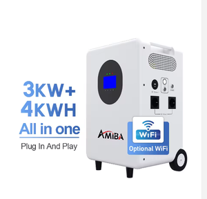 Station d'alimentation <span class=keywords><strong>portable</strong></span> d'extérieur 4KWH tout-en-un avec batteries LiFePO4 lithium-ion, <span class=keywords><strong>sortie</strong></span> 3KW, poignée intégrée, stockage d'énergie solaire - Product Image 1