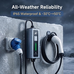 Estación de Carga Portátil con Pantalla y Corriente Ajustable de 32A, Cargador Portátil para Vehículos Eléctricos de 7kw - Product Image 5