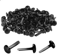 100 Piezas de Broches de Papel Negros de 8*15mm, Broches para Manualidades, Proyectos Escolares y Arte para Niños