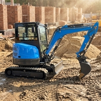 Mini-excavatrice sur chenilles SH40 de 4 tonnes, grande portée de travail, équipement de terrassement à chenilles en caoutchouc pour les projets de maintenance routière urbaine
