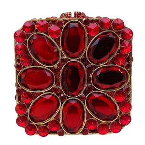 Sac de soirée luxueux pour femme avec strass, mini sac carré en cristal, pochette brillante pour mariage et soirée - Product Image 5