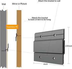 Crochets muraux en forme de Z pour accrocher des tableaux, des miroirs, des étagères photo, des cadres d'art, des supports muraux à emboîtement - Product Image 3