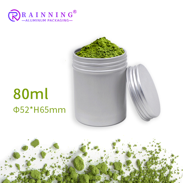 Food Safe Wholesale 80 Gram Matcha Green Tea Powder Tin Can Jar Canister Aluminium Tin for Matcha