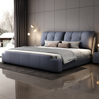 Lit Queen Size, Lit King Size, Cadre de lit moderne avec rangement, Meubles de chambre à coucher