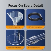 Distributeur de nourriture flottant extensible en acrylique pour aquarium avec anneau de distribution de nourriture, empêche le répandement pour poissons, crevettes et tortues