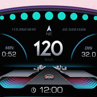 P3 Auto HUD Head-Up-Display OBD GPS LCD Instrumentenanzeige Neigungsmesser 6,5 Zoll Auto-Messgerät