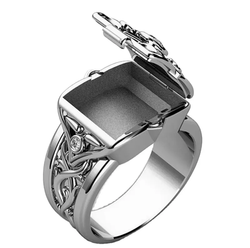 Nuevo tipo de talla de diamantes puede abrir la tapa anillo personalidad creativa joyería de diseño venta de accesorios