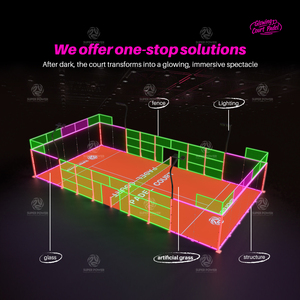 Proveedor Profesional de Pistas de Pádel LED Luminosas, Pista de Pádel Panorámica que Brilla en la Oscuridad - Product Image 4