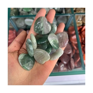 HY Cristaux Guérison Pierres De Palmier Formes De Coeur Pierres D'inquiétude <span class=keywords><strong>Bleak</strong></span> Rhodonite Pierre D'inquiétude Massage Du Pouce Coeurs De Cristal Pour Cadeau - Product Image 4