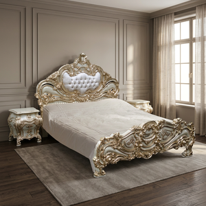 Royal Italian <b>Antique</b> Hard Carved Solid Wood Luxury Sofa <b>Bed</b> <b>Frame</b> Home Furniture Bedding Set - Product Image 3