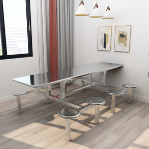 Set di sedie da tavolo da pranzo in acciaio inox da 4 persone <span class=keywords><strong>Design</strong></span> <span class=keywords><strong>moderno</strong></span> per la mensa scolastica e il ristorante per la fornitura diretta della fabbrica per 6 persone - Product Image 4