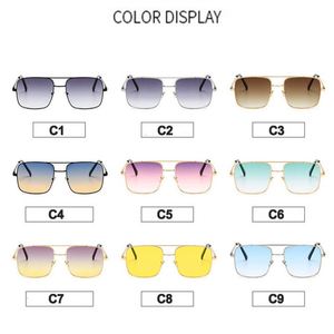 Lunettes de soleil carrées à double pont personnalisables avec logo, tendance 2025, pour hommes et femmes, protection UV400, en métal, style pilote, pour la conduite - Product Image 2
