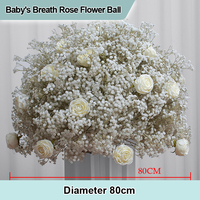 Boule de fleurs de gypsophile pour décoration de mariage, arrangements floraux de rose blanche babybreath pour fête de mariage