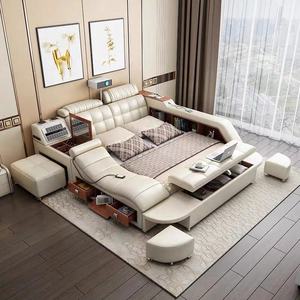 Modernes Luxus-Königs-Dachs-Schlafzimmer-Bett-Größe Rahmen Multifunktions-Polster-Doppelbett-Matratze Schlafzimmer-Sets Möbel - Product Image 2