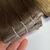 Extensions de cheveux 100% naturels, trame papillon Genius Weft avec trou, cheveux humains Remy, trame papillon double drawn