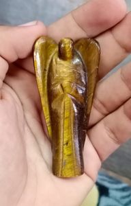 Statue en pierre précieuse Œil de Tigre Ange de 3 pouces pour l'alignement des chakras ou l'énergie positive, disponible en gros à bon prix - Product Image 5