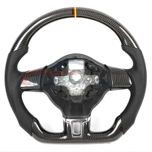 For V-olkswagen G-olf 6 J-etta modified carbon fiber LED steering wheel V-W MK6 RPM