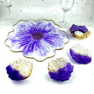 Moldes de fundición de resina hechos a mano para adornos decorativos DIY estilo Ins silicona DIY flor posavasos molde 5085 - Product Image 5