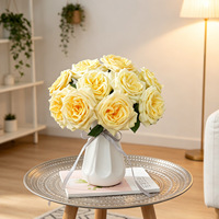 Roses en soie artificielles faites à la main, en vrac, fleurs décoratives pour mariage, Saint-Valentin, centre de table pour fêtes