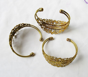 CUFF Vòng đeo tay <span class=keywords><strong>Filigree</strong></span> Hàn 63mm nguyên Đồng <span class=keywords><strong>Bangle</strong></span> thiết kế thời trang - Product Image 3