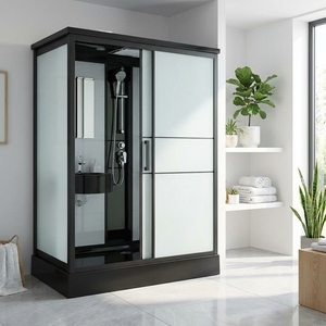 <span class=keywords><strong>Cabine</strong></span> de douche intégrée YEETE, salle de bain tout-en-un, séparation sec-humide, anti-explosion, cadre rectangulaire 8 mm, <span class=keywords><strong>cabine</strong></span> de <span class=keywords><strong>toilette</strong></span> extérieure - Product Image 4