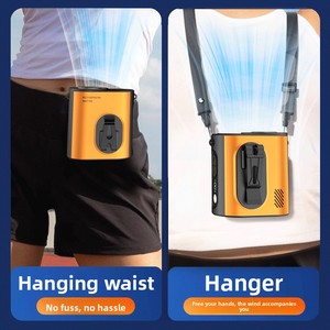 Portable Waist Mounted Cooling Fan Foldable Metal <b>Clip</b> On Personal Fan with LED Light USB Powered Ice Version Cooling - Product Image 4