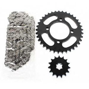 Usine <span class=keywords><strong>pas</strong></span> <span class=keywords><strong>cher</strong></span> prix vente <span class=keywords><strong>moto</strong></span> GN125 42T/15T 428-116L Kits complets de chaîne et de pignon - Product Image 2