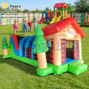 Directo <span class=keywords><strong>de</strong></span> Fábrica: Pista <span class=keywords><strong>de</strong></span> Obstáculos Inflable <span class=keywords><strong>de</strong></span> PVC <span class=keywords><strong>de</strong></span> 0.55mm con Diseño <span class=keywords><strong>de</strong></span> Cabaña <span class=keywords><strong>de</strong></span> Madera, Juego <span class=keywords><strong>de</strong></span> Obstáculos Inflable para Niños, Fiestas al Aire Libre y Negocios <span class=keywords><strong>de</strong></span> Alquiler - Product Image 1
