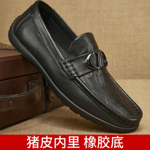 Mocasines para hombre de cuero genuino con punta cuadrada, zapatos cómodos sin cordones, zapatos casuales de vestir para primavera - Product Image 5