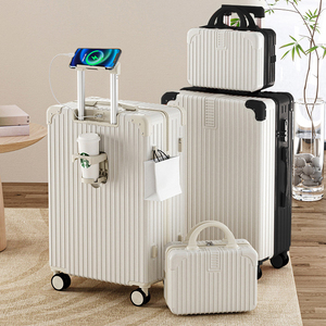 Ensemble de bagages de voyage rigides <span class=keywords><strong>2</strong></span> pièces avec logo personnalisé, taille <span class=keywords><strong>cabine</strong></span> 18 pouces, <span class=keywords><strong>roues</strong></span> pivotantes, en ABS, pour le voyage - Product Image 2
