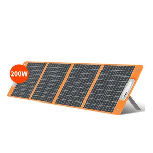 Low Price Portable Solar Panel Light 4 Folds ETFE 200W Folding Solar Related Products Solar Panel Outdoor Charger