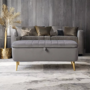 Carlford Ottoman vàng chân phân và Ottoman phòng khách hiện đại lưu trữ băng ghế dự bị với thuận tiện footrest cho nhà hoặc khách sạn sử dụng - Product Image 2