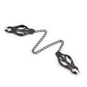 Erotische BDSM Unisex Nippelklemmen aus Metall im japanischen Kleeblatt-Stil Brutale Bondage Fesselung Dunkle Kette Sexspielzeug - Product Image 4
