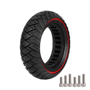 Pneu solide Ulip 10x3 255x80 80/65-6 avec jante rouge pour trottinettes électriques de 10 pouces, caoutchouc durable tout-terrain - Product Image 5