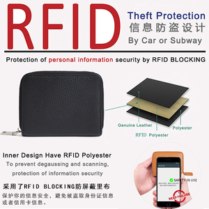 Portamonete Rosa in Stile Giapponese, Nuovo Portafoglio Mini RFID, Porta Carte in Vera Pelle con Logo Personalizzato - Product Image 4