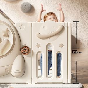 Parque de juegos para bebés con temática espacial, con casita, valla de seguridad interior para niños, diseño de astronauta, área de actividades para niños pequeños para el hogar - Product Image 2