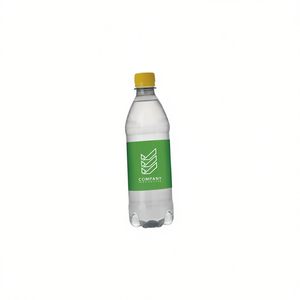 Bouteille d'eau promotionnelle en plastique PET écologique de 500 ml, ronde, blanche, avec étiquette personnalisée, impression numérique, design minimaliste - Product Image 2