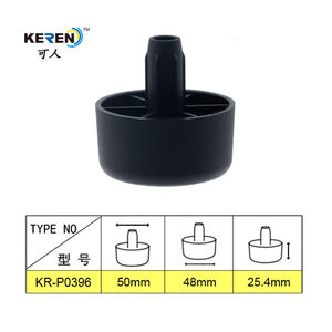 Vintage mediados de siglo moderno negro redondo muebles gabinete mesa sofá pata pies - Product Image 2