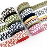 38MM Coloré Zig Zag Ethrique Coton Jacquard Ruban Sangle pour Vêtements Sac À Dos Décoratif DIY Accessoires De Couture
