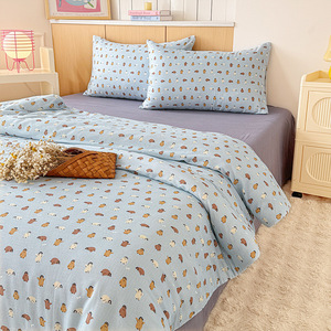 Funda nórdica Coreana de 4 piezas, juego de cama de algodón 100%, juego de cama para niños con estampado personalizado para invierno - Product Image 6