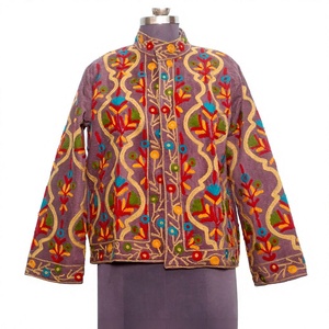 Veste matelassée en coton 100 % brodé pour femme – Écologique, respirante, épaisse, style rétro automne/hiver – Vente en gros - Product Image 1