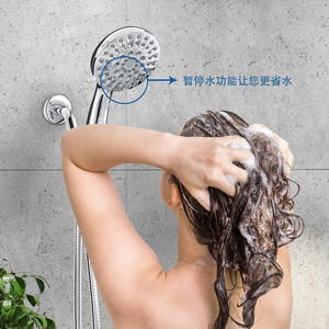 Cabezal de Ducha Multifuncional Redondo Cromado con Rociador de Lluvia, Juego de Ducha Portátil Ecológico - Product Image 1