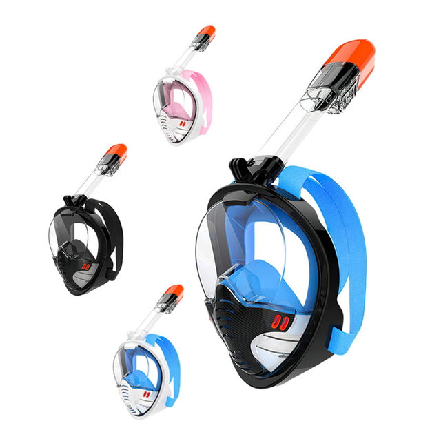 Diving Mask scuba Diving Snorkeling Gear Swim Mask with Underwater Camera Mount 180 Degree View Full Face Diving Mask
