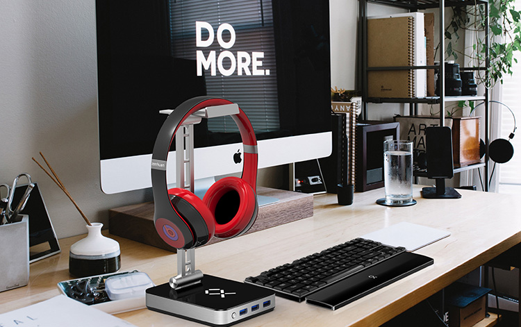Headset Stand With RGB lights With 3 Ports Hub Headphone Holder Earphone Hanger Accessories for Desktop Gamer