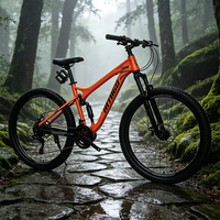 Vélo de montagne MTBGO Factory Cube Style, cadre en acier, freins à disque doubles, pneus noirs 29 pouces, Enduro, adulte, XT.