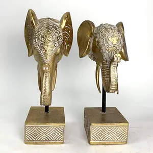 Adornos de elefante de la suerte, artesanías de animales para armario de TV, decoración de oficina, figurita de resina de arte popular para decoración del hogar, un par